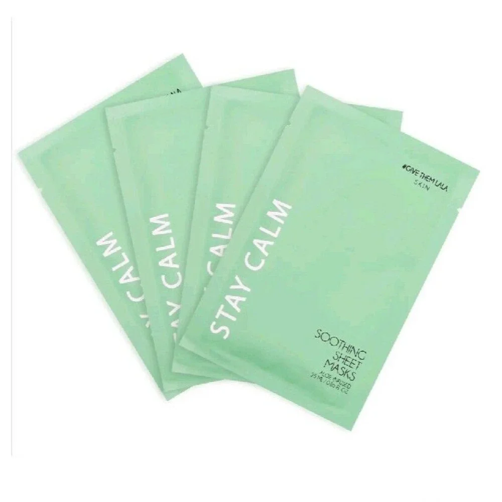 Give Them LaLa Stay Calm Aloe Infused Soothing Sheet Mask 4 Pack NIB & Sealed